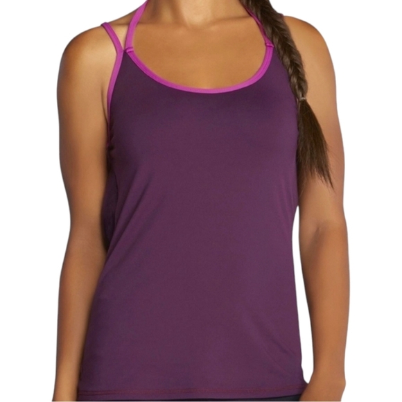 🎁Fabletics Purple Open Back Workout Tank Top - Picture 5 of 8